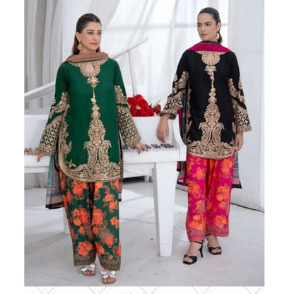 UTT-25 " Ethnic" Cambric Cotton 3 Pc Collection | Traditional Thread