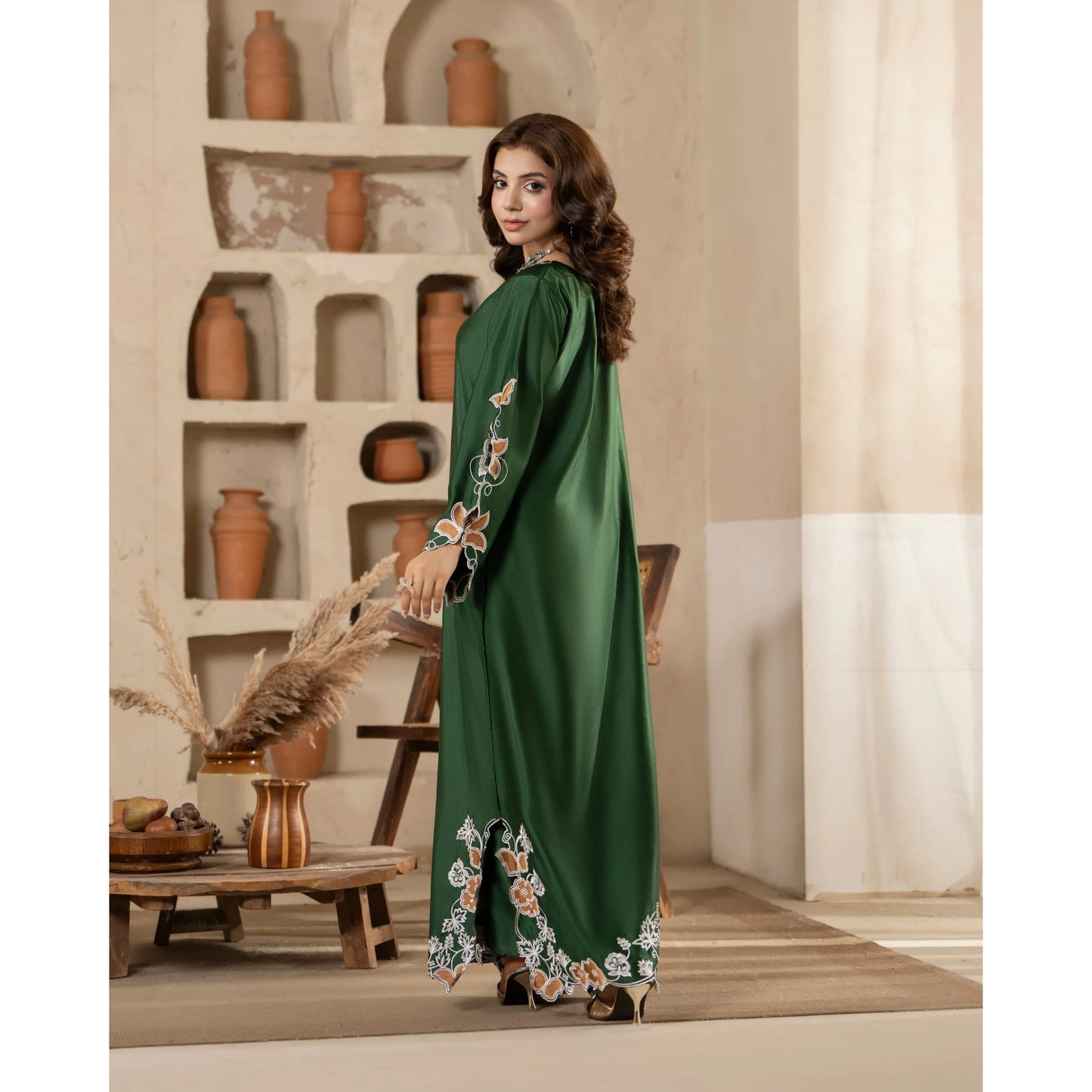 RA-39 Embroidered kaftan 2 Pc - Raniya.h