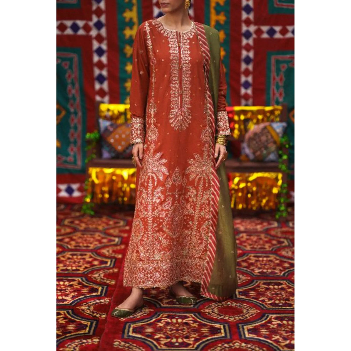 UCA-51 "Mubarak" Luxury Viscose Collection | Casuallite - Orange