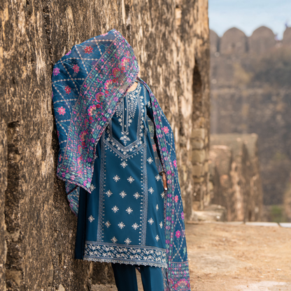 UCA-19 3 Pc Embroidered Cotton Lawn Ready to Wear Eid Collection by Casuallite