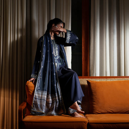 UCA-37 EALA Festive Embroidered Viscose Dress with Printed Silk Dupatta | Women’s Festive Wear Pakistani Designer Outfit by Casuallite