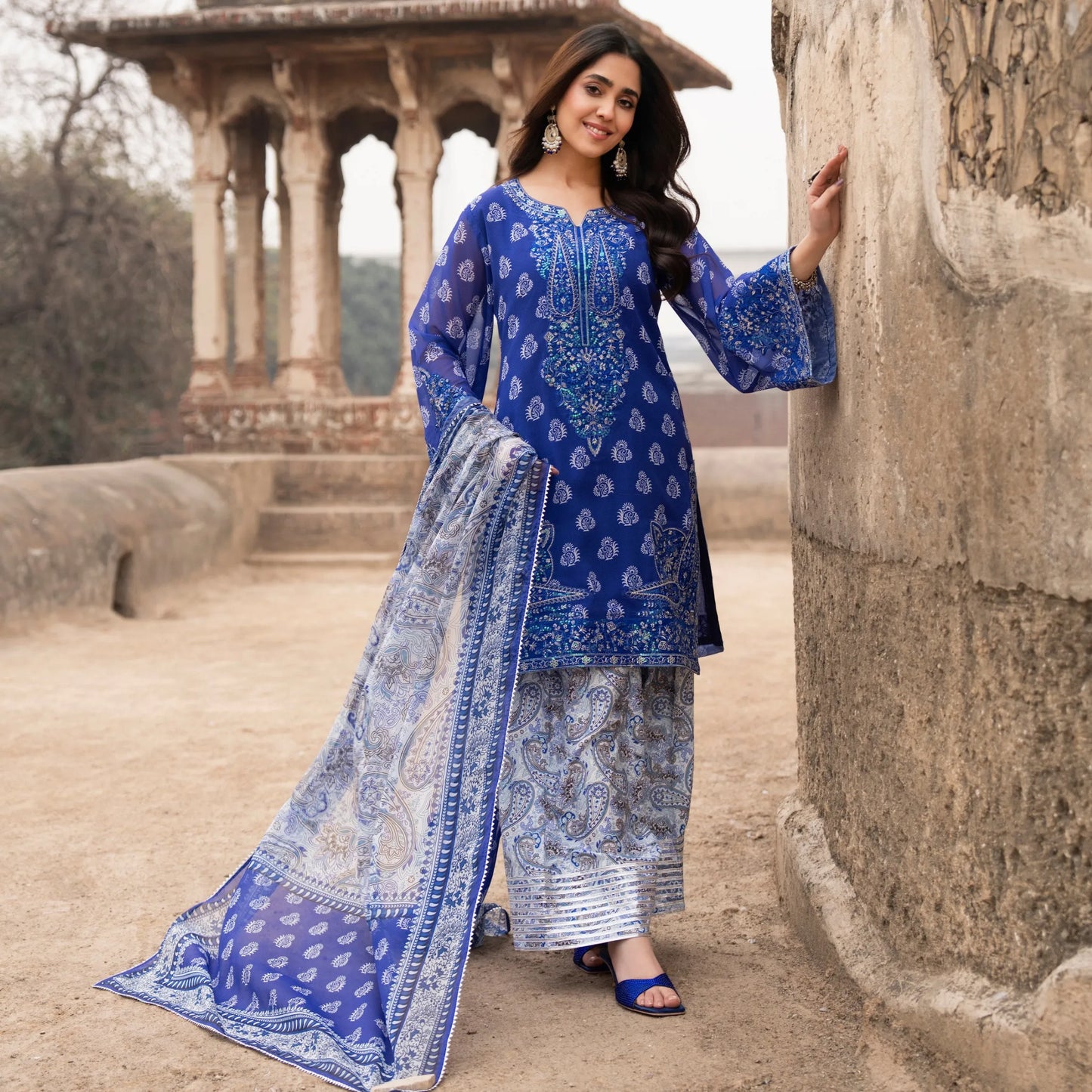 "AURA" Embroidered Georgette Collection by Karma Collection