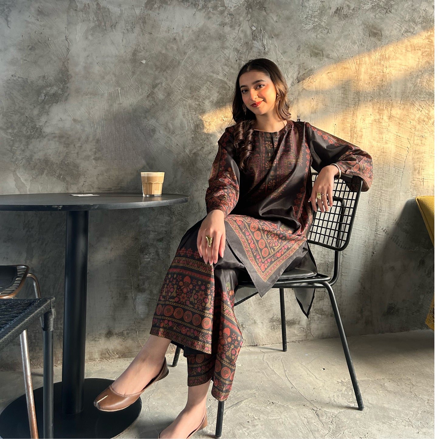 UA-169 Silk Printed Co-Ords Set by Umnaa | Ready to Wear Modest fashion Asian