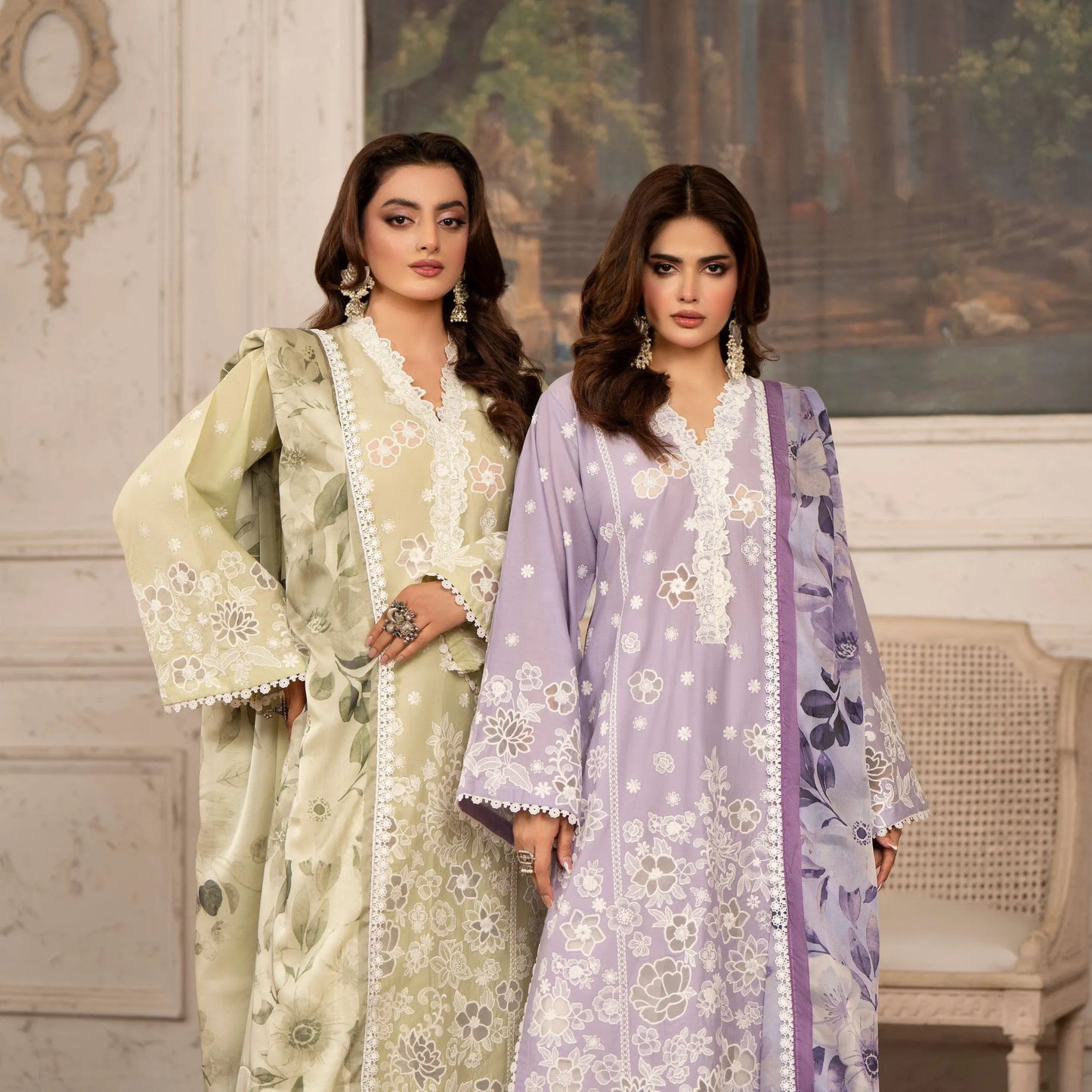KC-1566 "Tabeer" Embroidered Festive Cambric Cotton Collection by Karma Collection