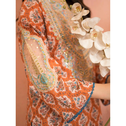 RA-37 Embroidered Printed Lawn Dress with Printed Cotton Silk Dupatta | Women's 3 Piece Summer Suit