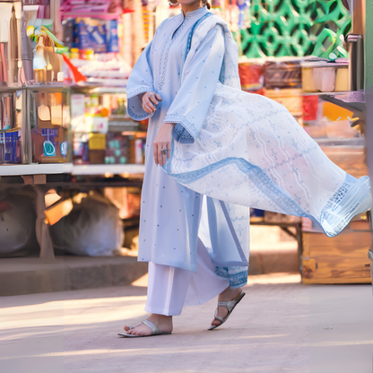 UCA-15 3 Pc Embroidered Cambric Cotton Ready to Wear Eid Collection by Casuallite