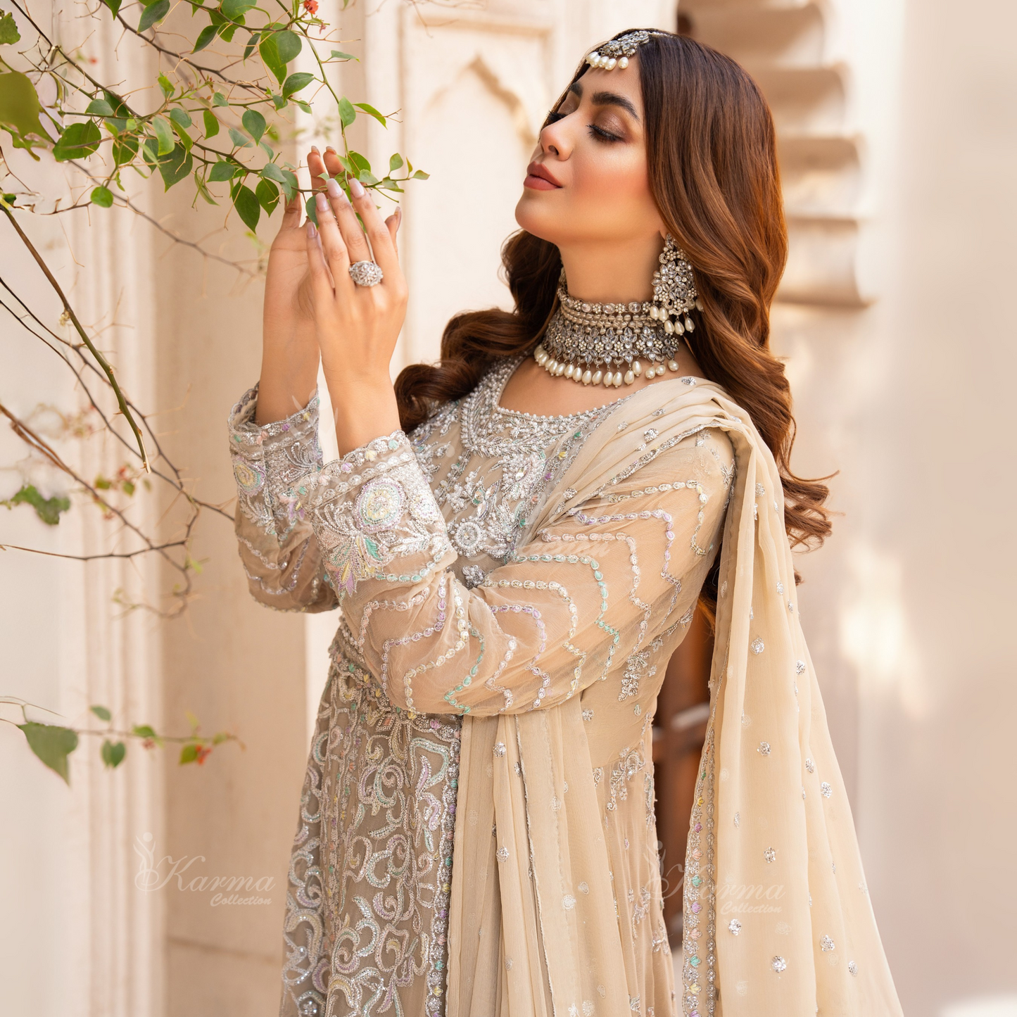 Luxury Embroidered Chiffon Party wear dress  | Wedding Collection | karma Collection | UMKC01201