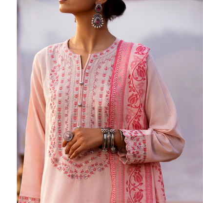 3 Pc Embroidered Khaddar Ready to Wear Collection by Casuallite | UMCAE0901