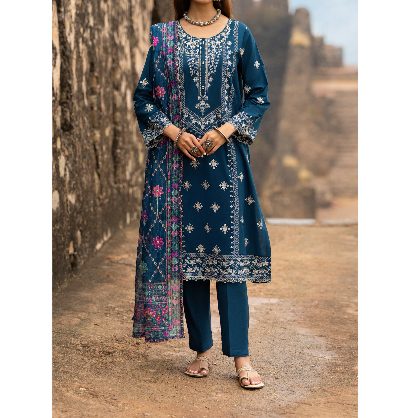 UCA-16 3 Pc Embroidered Cotton Lawn Ready to Wear Eid Collection by Casuallite