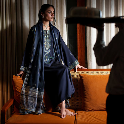 UCA-37 EALA Festive Embroidered Viscose Dress with Printed Silk Dupatta | Women’s Festive Wear Pakistani Designer Outfit by Casuallite