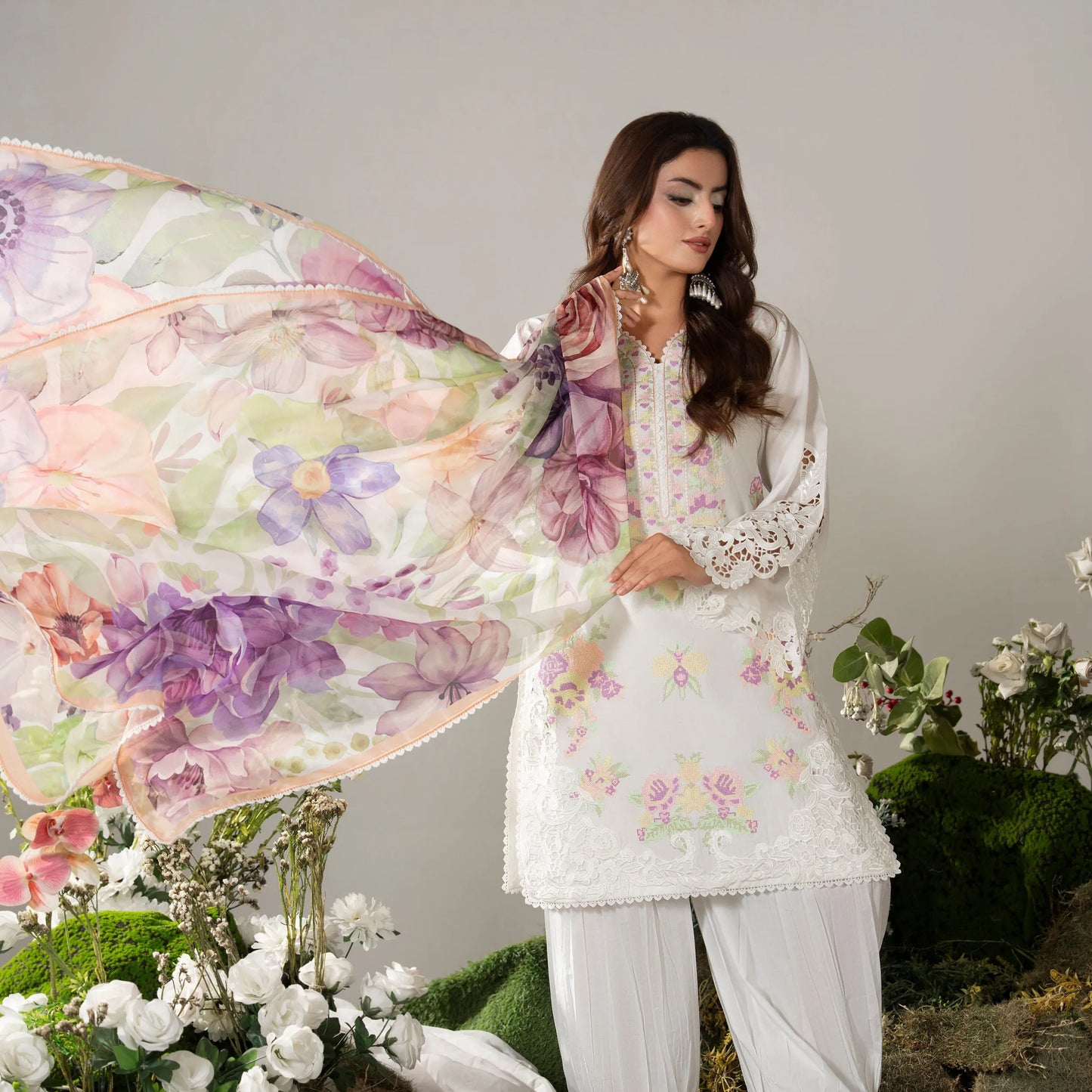 KC-1586 "AYRA" Embroidered Cambric Cotton Collection by Karma Collection