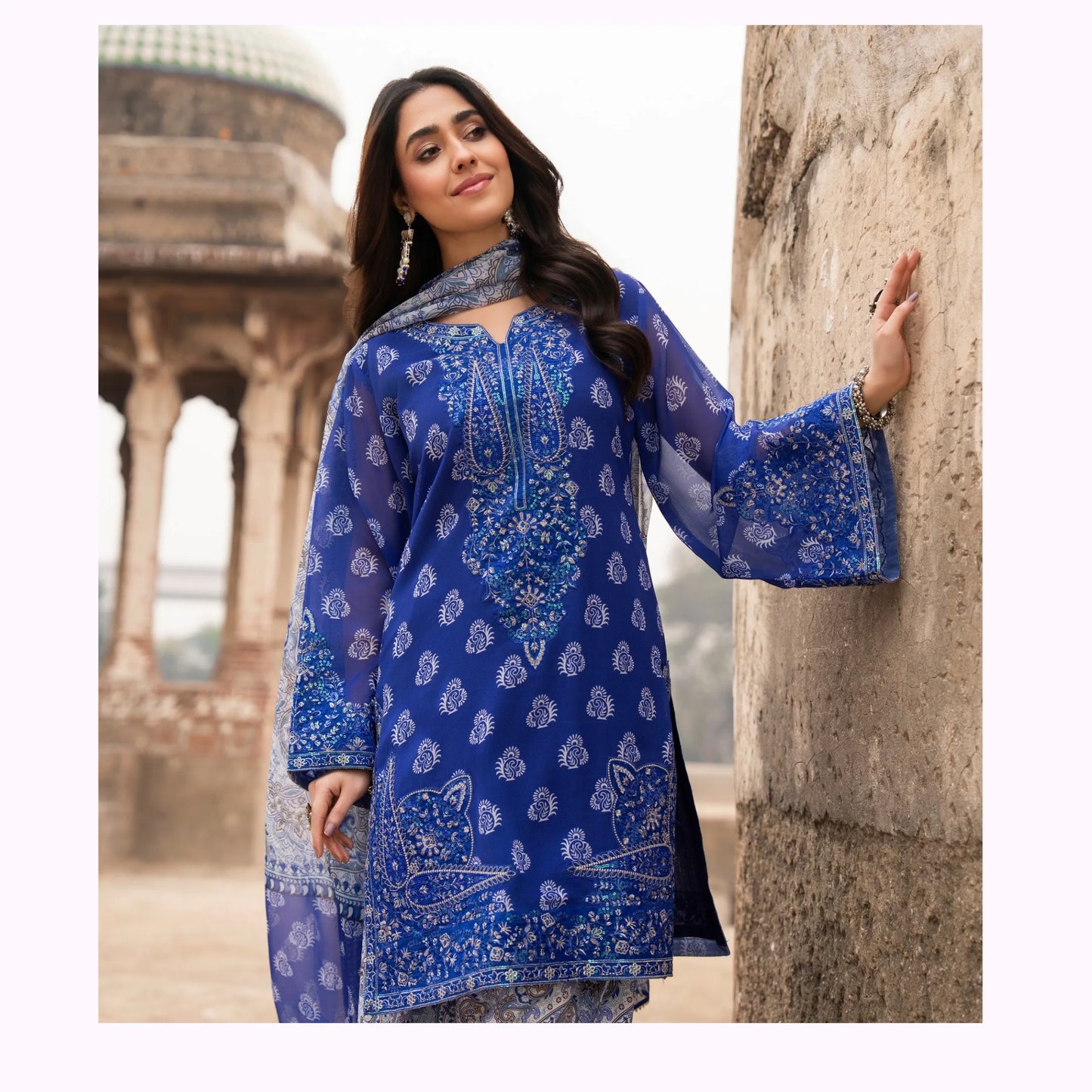 "AURA" Embroidered Georgette Collection by Karma Collection