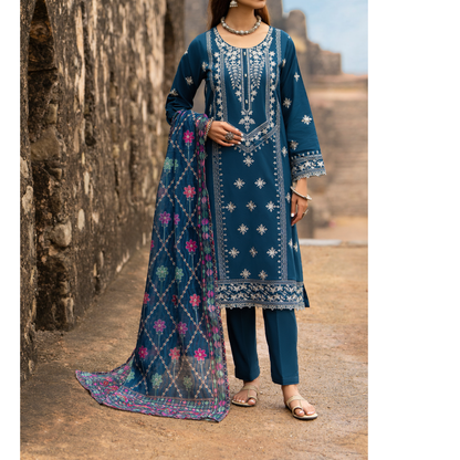 UCA-19 3 Pc Embroidered Cotton Lawn Ready to Wear Eid Collection by Casuallite
