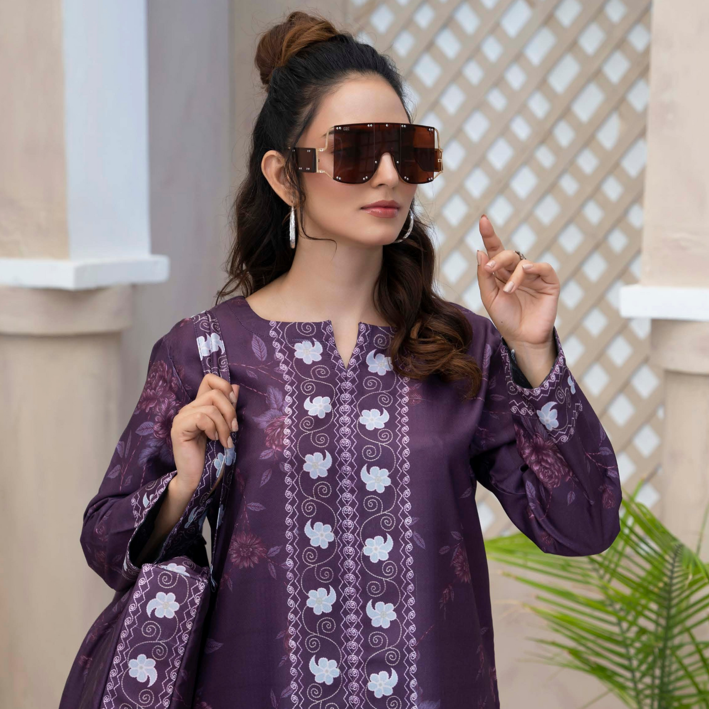 2 Printed Pakistani Co-Ords Set with Bag | Ready to Wear | Raniya.h | UMRAH0901