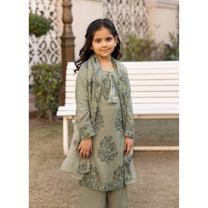 UMS-15 3 Pc Mother & Daughter Luxury Linen Eid Collection by Simrans