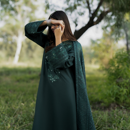 UCA-32 "Khunki" Embroidered Dhanak with Pashmina Wool Shawl Winter Collection by Casuallite