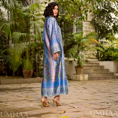 UA-160 Printed Silk kaftan Style long Maxi 1 PC  | Ready to wear | Umnaa