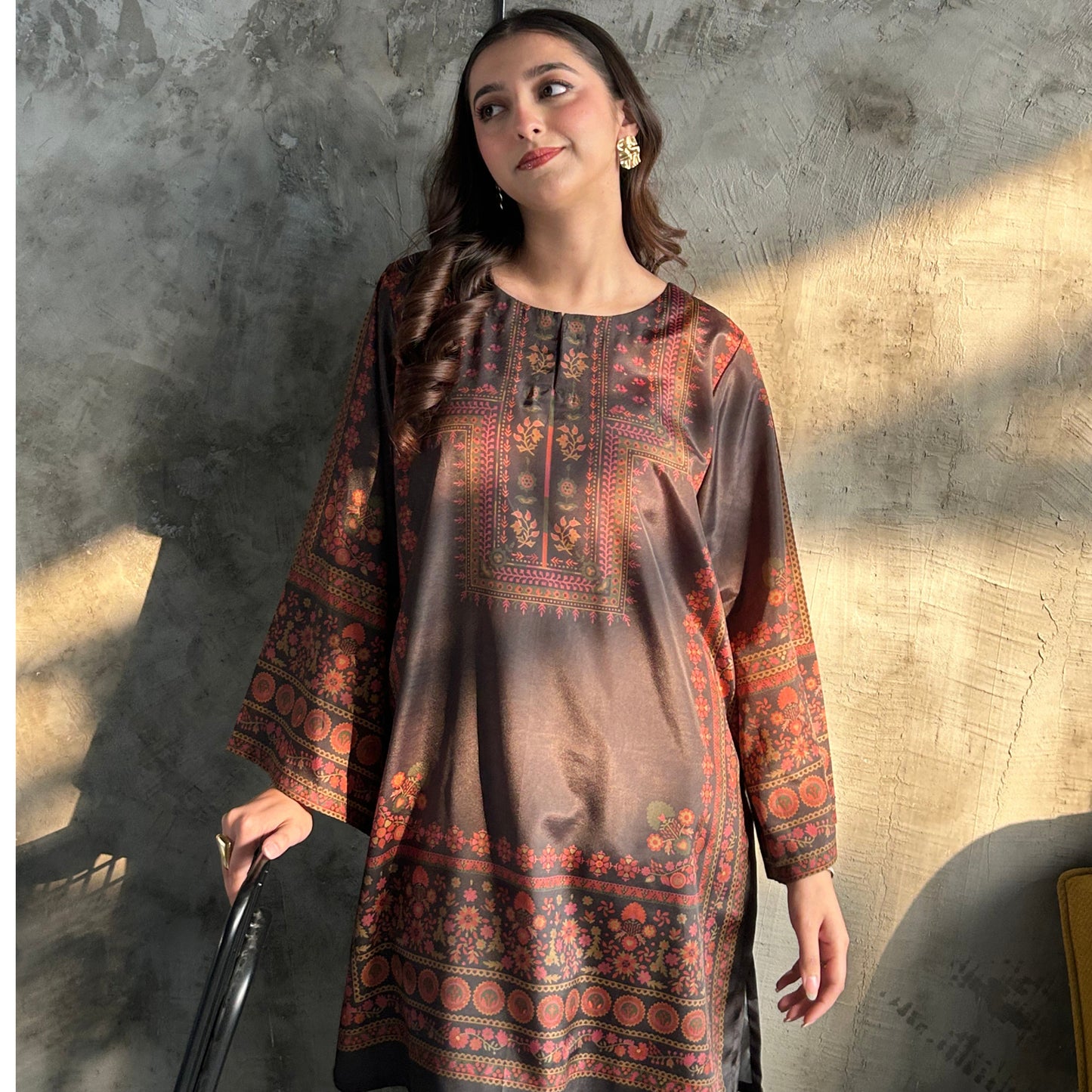 UA-169 Silk Printed Co-Ords Set by Umnaa | Ready to Wear Modest fashion Asian