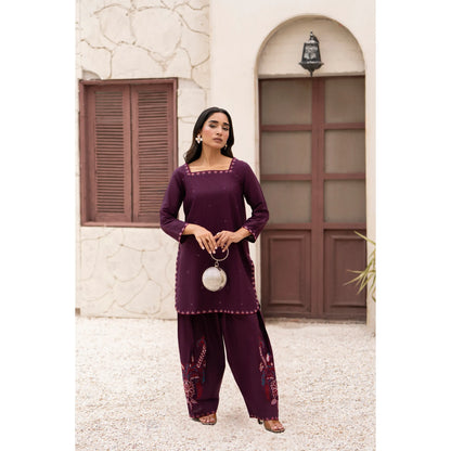 UA-257 Embroidered Cambric Cotton Co-Ord Set | Ready to Wear | Asian Clothes