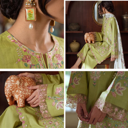 UCA-46 "Sakoon" Embroidered Cambric Cotton Pc Collection | Casuallite