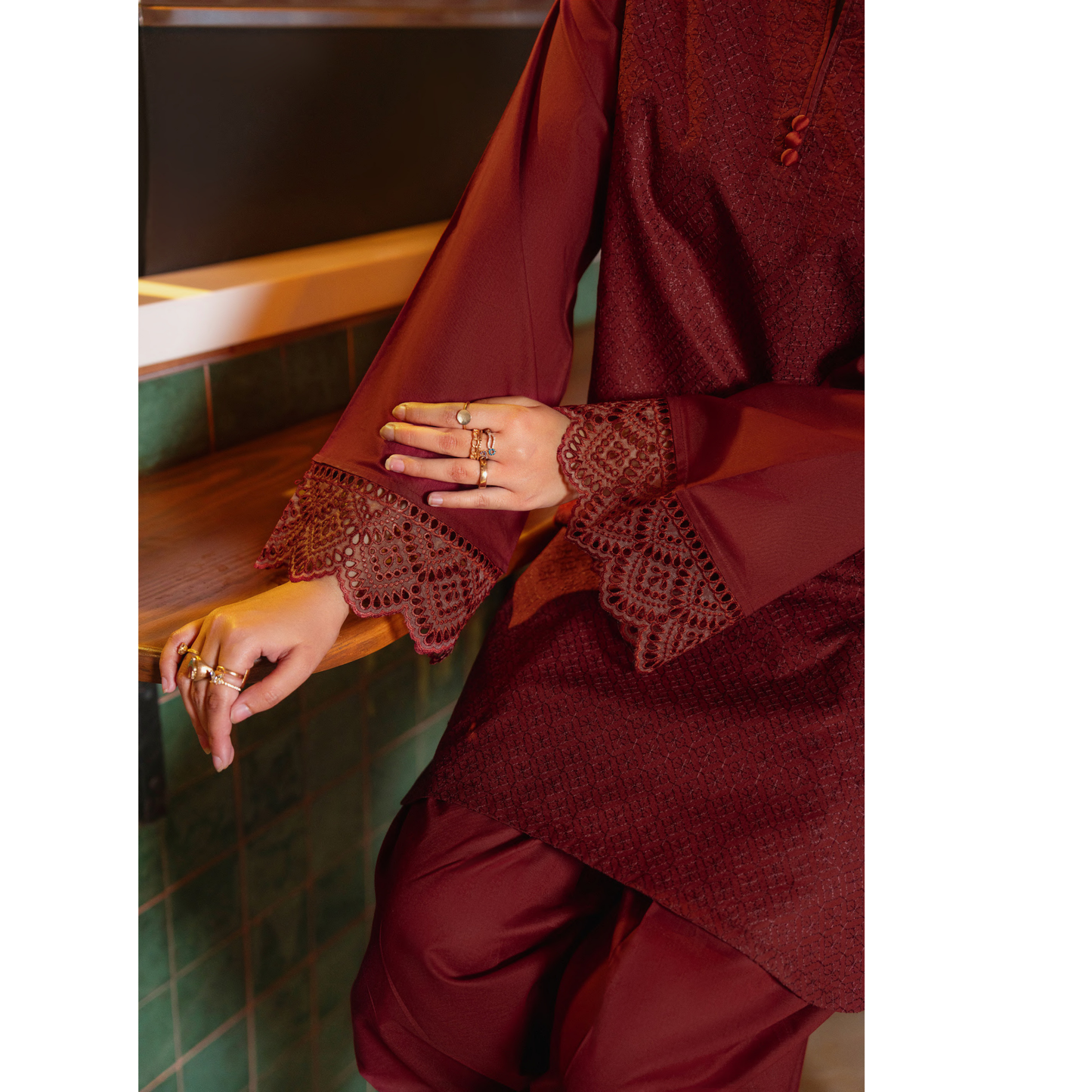 UCA-18 2 Pc Casual Cotton Farshi Shalwar Chikenkari Co-Ords Set | Ready to Wear | Casuallite