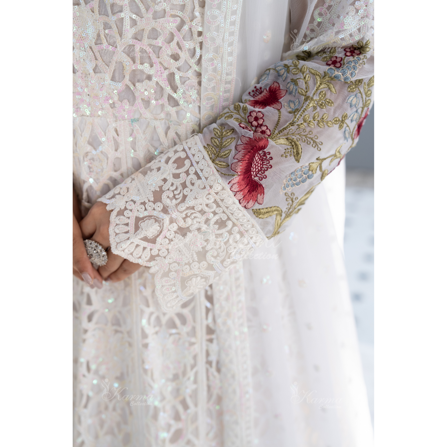 Luxury Embroidered Chiffon long Maxi with chiffon duppata  | Wedding Collection | karma Collection | UMKC01101