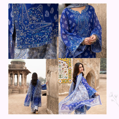 "AURA" Embroidered Georgette Collection by Karma Collection