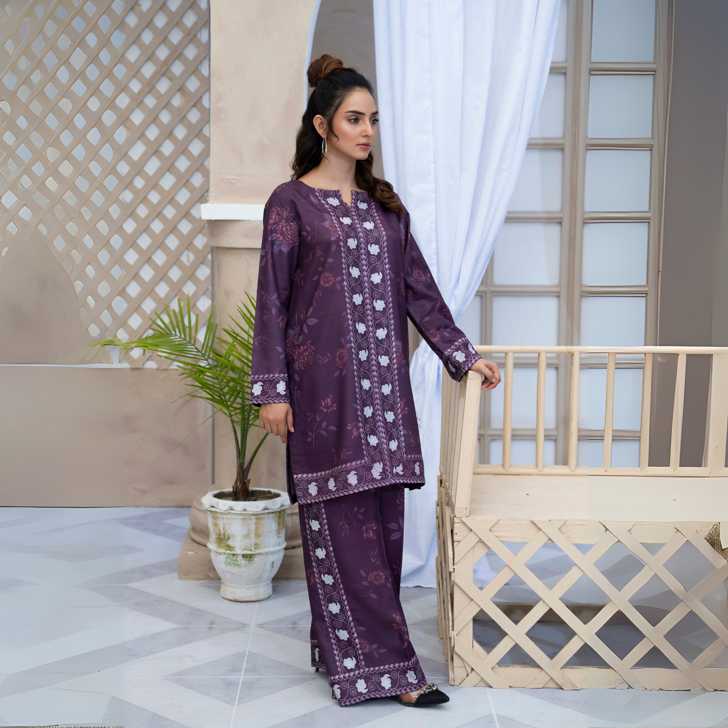 2 Printed Pakistani Co-Ords Set with Bag | Ready to Wear | Raniya.h | UMRAH0901