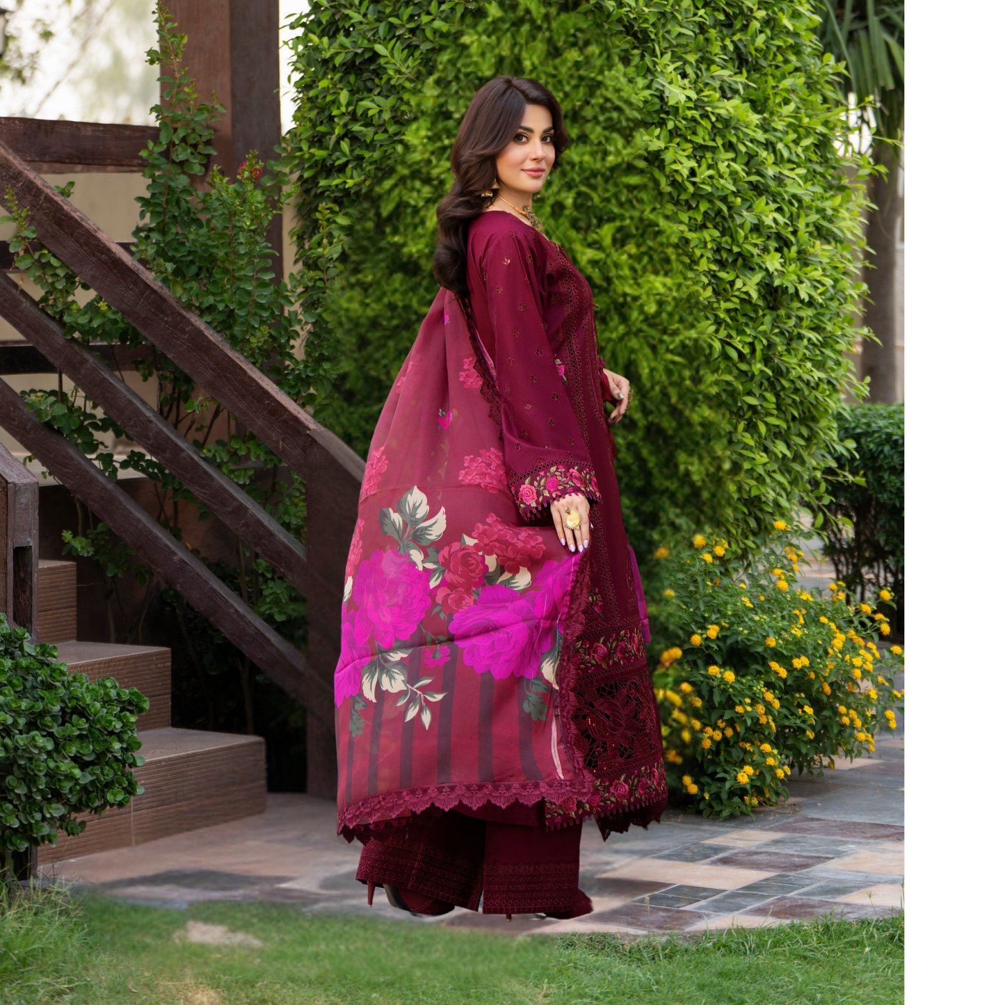 KC-1487 Chikenkari Luxury Cotton 3 Pc Collection | Ready to Wear | Karma Collection