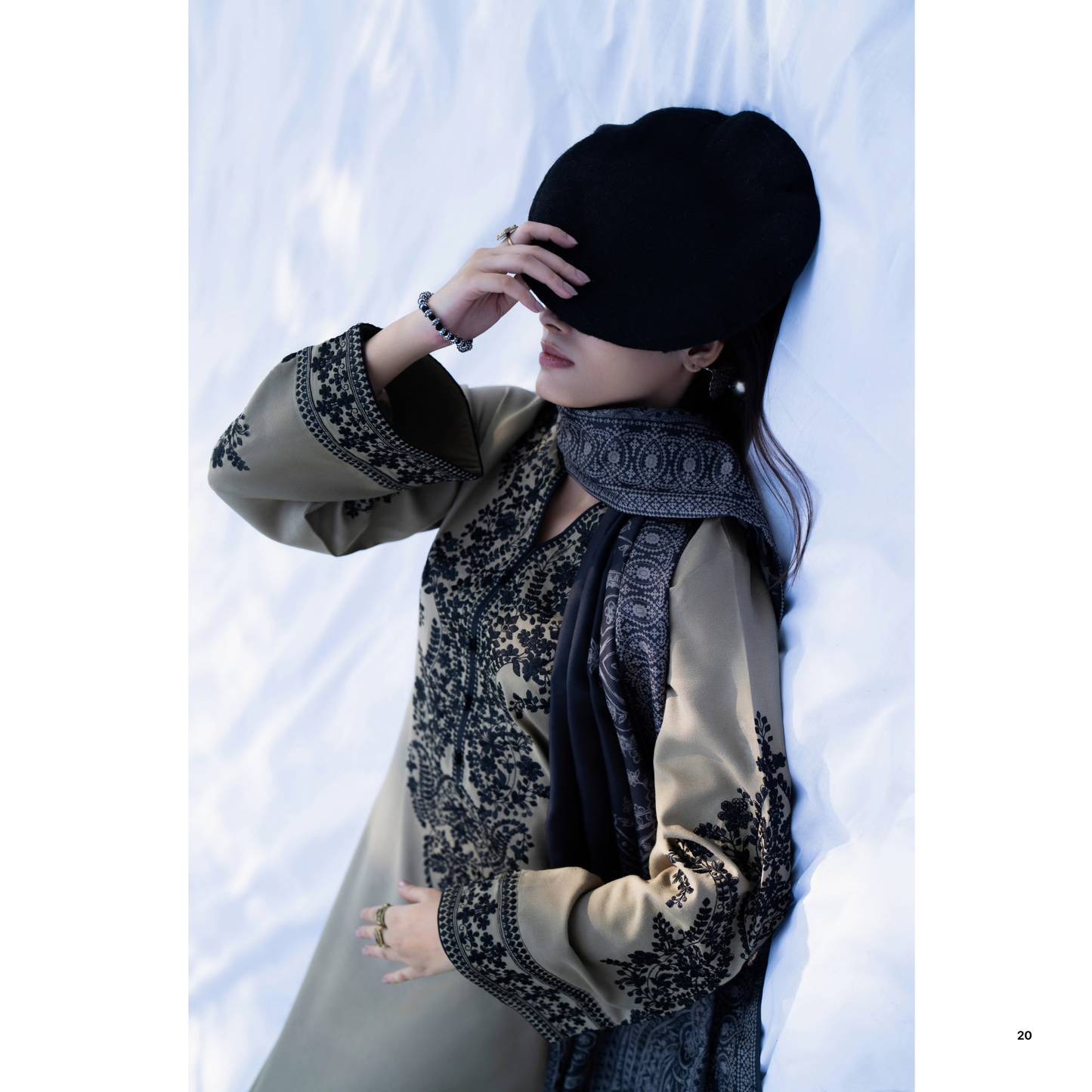 UCA-31 Embroidered Dhanak with Pashmina Shawl Winter Collection by Casuallite