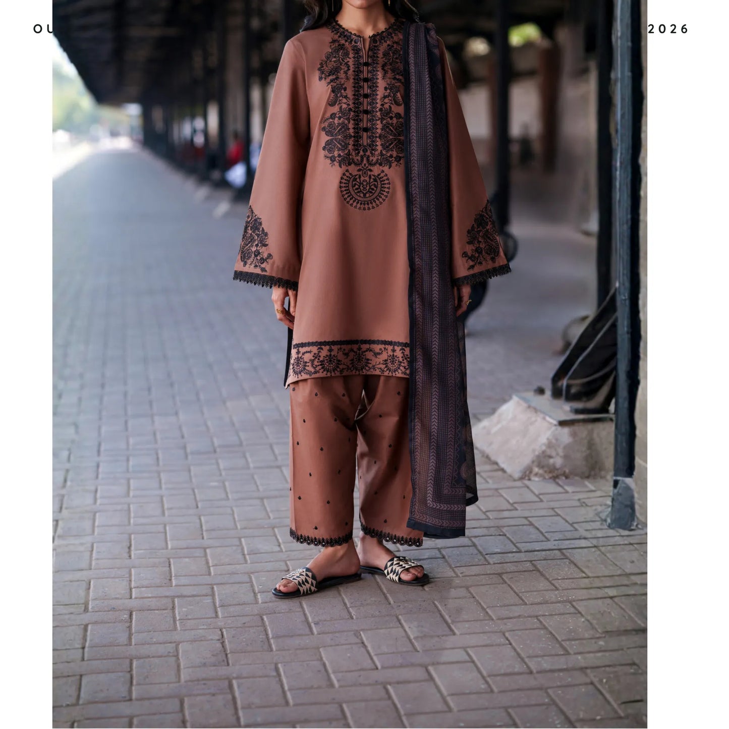 UCA-39 SafarNama Summer Embroidered Cotton Dress with Printed Silk Dupatta | Women’s Wear Pakistani Designer Outfit by Casuallite