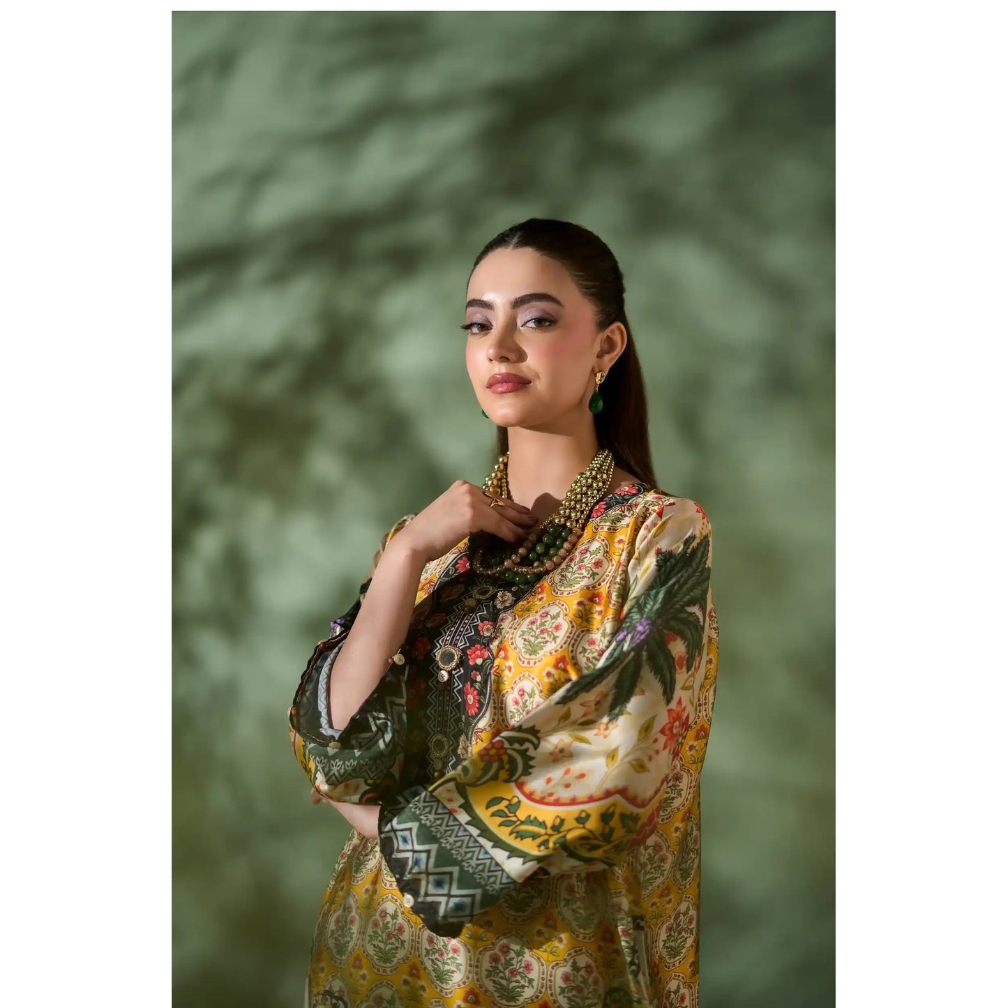 UAL-05 Printed Silk Kaftan Style Co-Ord Set Loose fit Casual Wear | Ethnic wear | ALLY'S