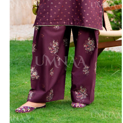 UA-276 Embroidered Trendy Cotton Co-Ord Set | Umnaa