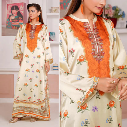 UA-312 Printed Shamooz Silk Printed Kaftan Style Co-Ord Set| Umnaa