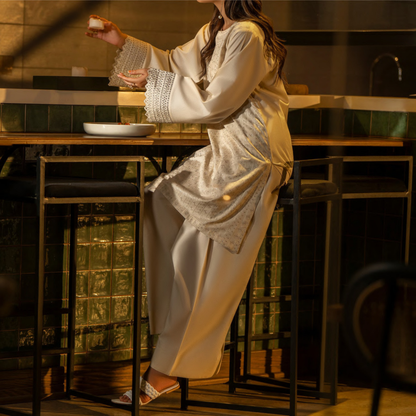 UCA-18 2 Pc Casual Cotton Farshi Shalwar Chikenkari Co-Ords Set | Ready to Wear | Casuallite