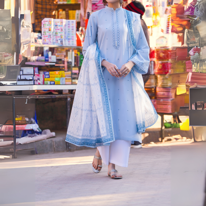 UCA-15 3 Pc Embroidered Cambric Cotton Ready to Wear Eid Collection by Casuallite