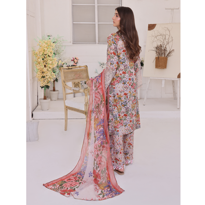 UA-94 3 Pc Embroidered Printed Summer Lawn | Ready to Wear | Umnaa