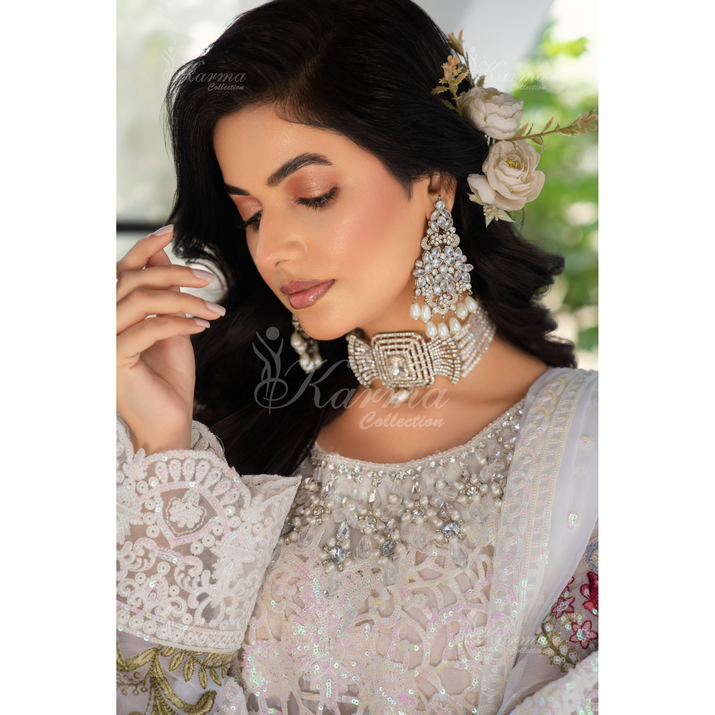 Luxury Embroidered Chiffon long Maxi with chiffon duppata  | Wedding Collection | karma Collection | UMKC01101