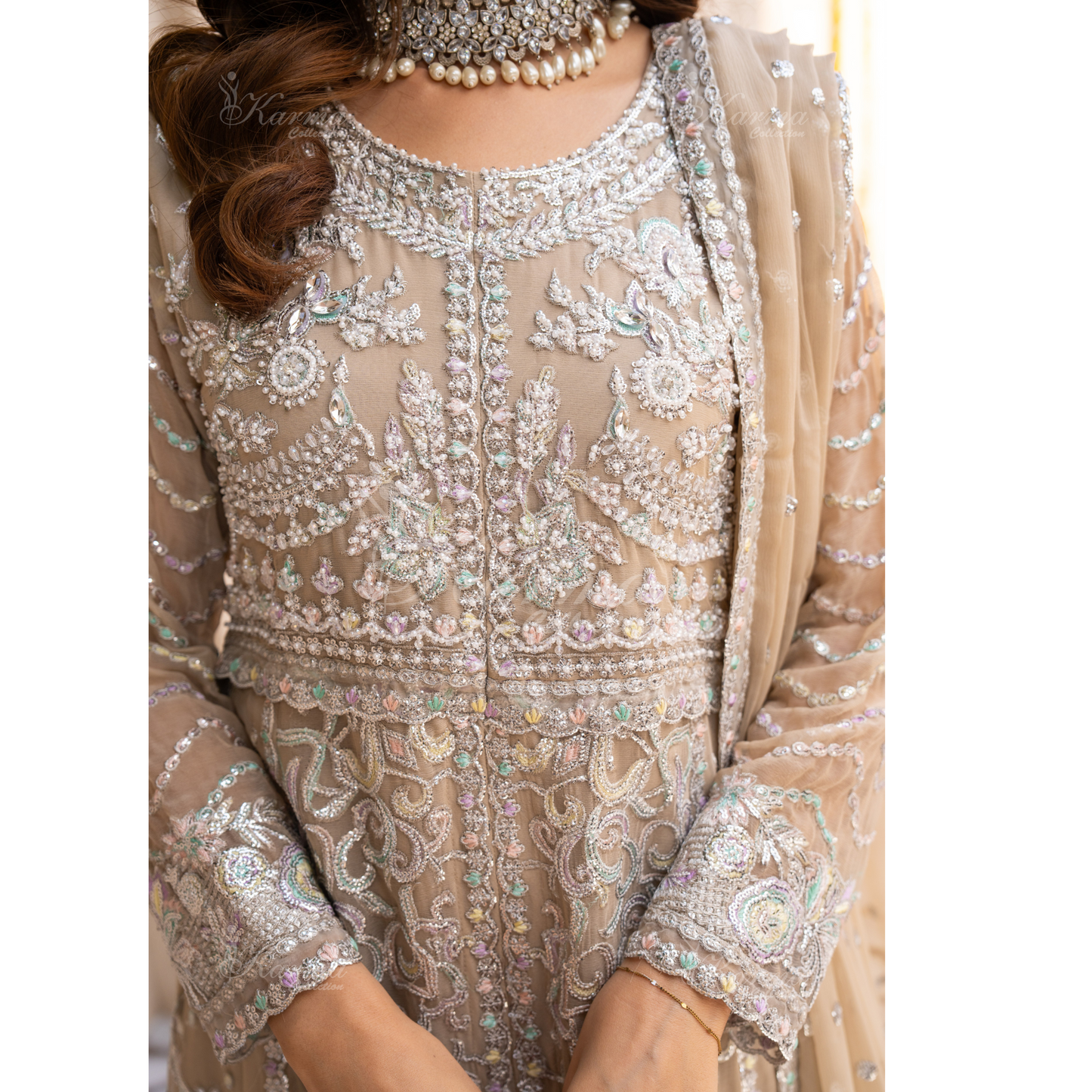 Luxury Embroidered Chiffon Party wear dress  | Wedding Collection | karma Collection | UMKC01201
