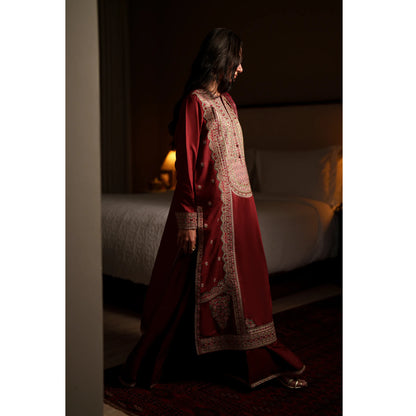 UCA-37 EALA Festive Embroidered Viscose Dress with Printed Silk Dupatta | Women’s Festive Wear Pakistani Designer Outfit by Casuallite