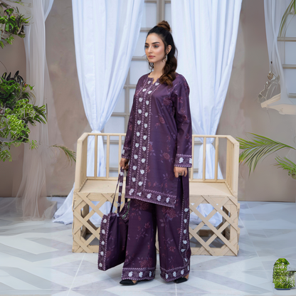 2 Printed Pakistani Co-Ords Set with Bag | Ready to Wear | Raniya.h | UMRAH0901