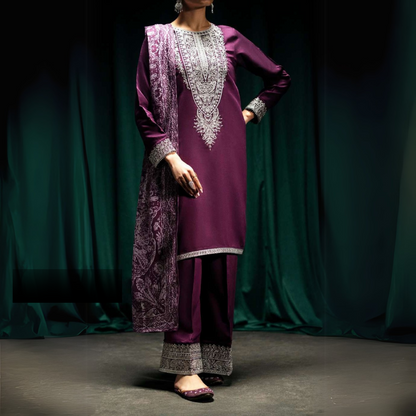 3 Pc Embroidered Viscose Ready to Wear Collection by Casuallite | UCA-12
