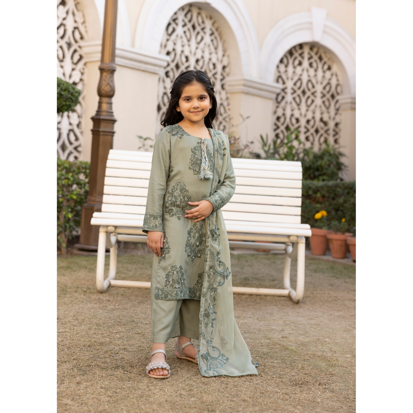 UMS-15 3 Pc Mother & Daughter Luxury Linen Eid Collection by Simrans