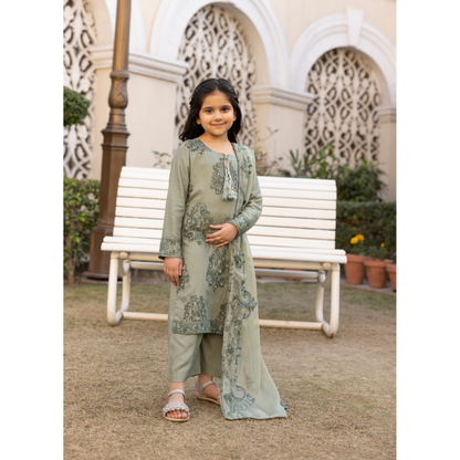 UMS-15 3 Pc Mother & Daughter Luxury Linen Eid Collection by Simrans