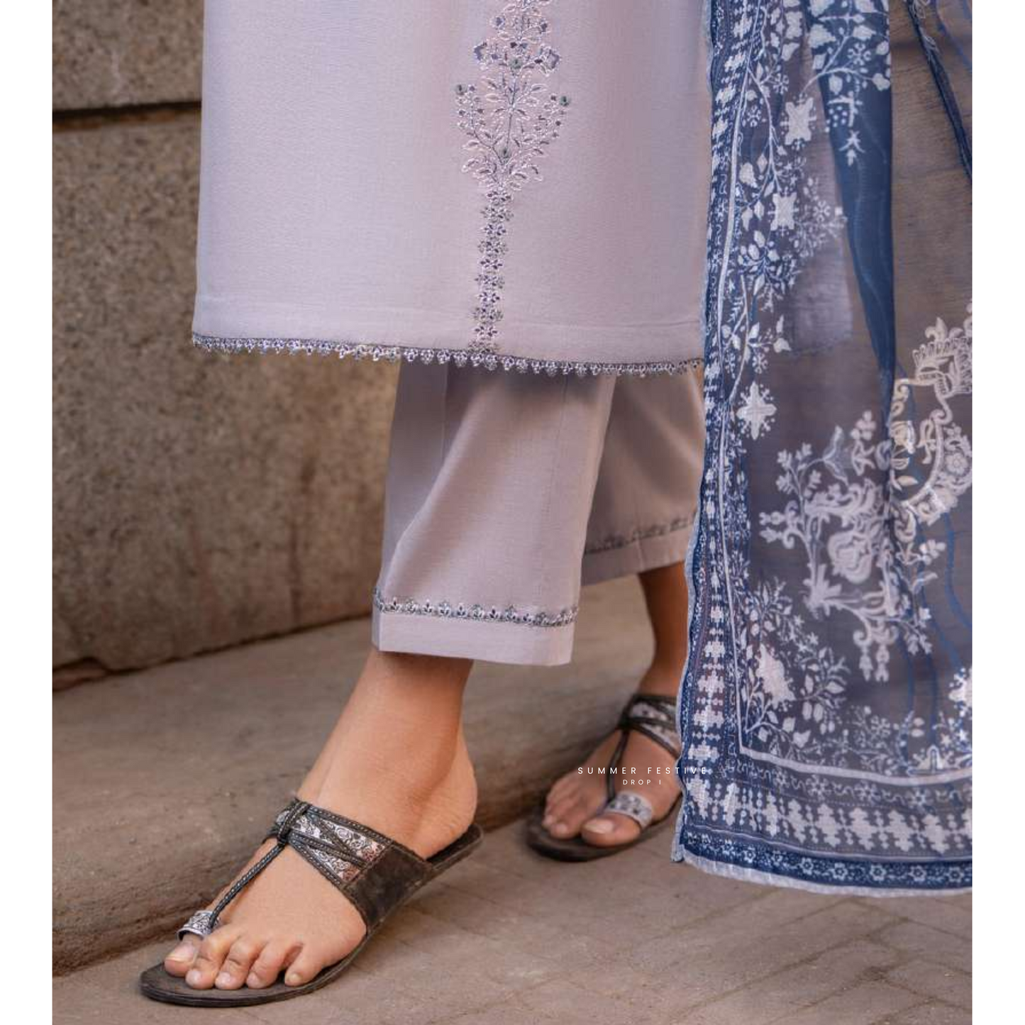 3 Pc Embroidered Cambric Cotton Ready to Wear Eid Collection by Casuallite | UCA-13