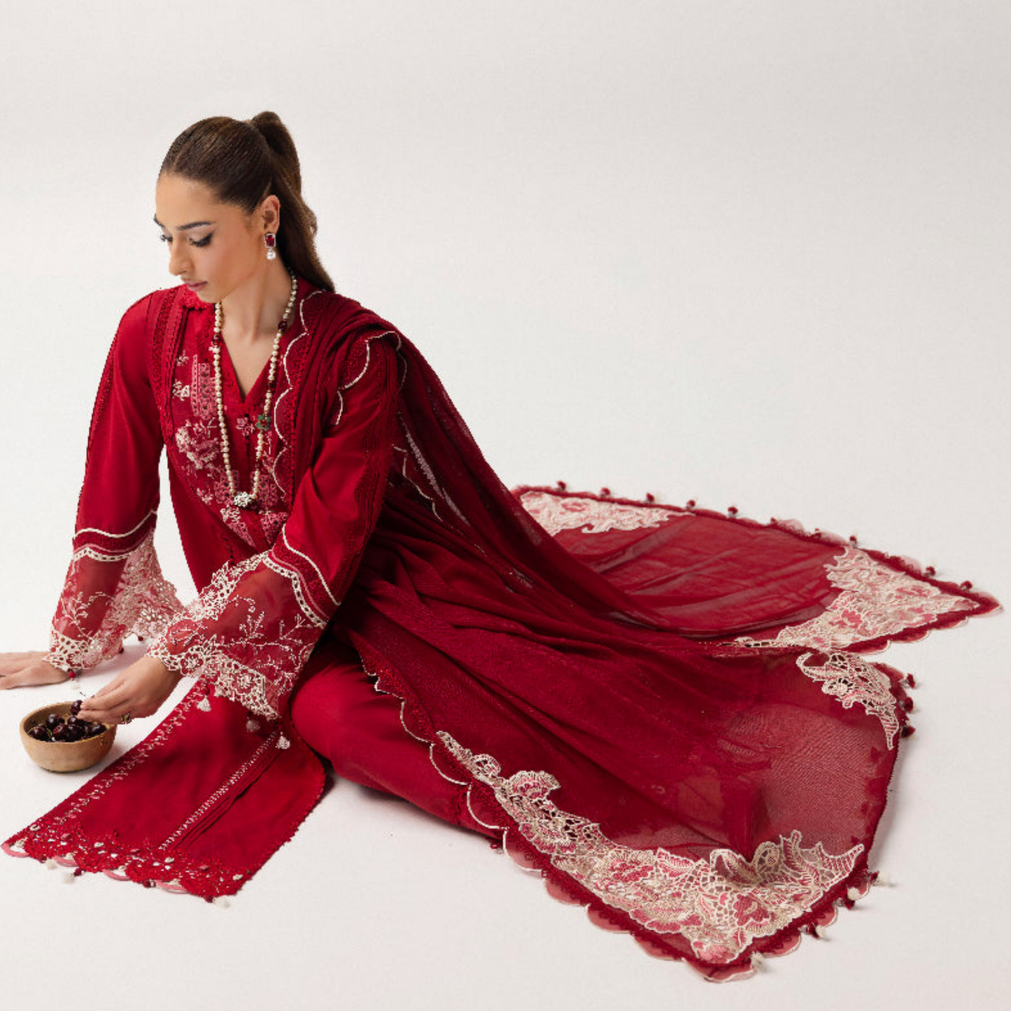 3 Pc Festive Embroidered Collection  | Ready to Wear | Qalamkar