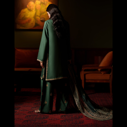 UCA-36 ELARA Festive Embroidered Viscose Dress with Printed Silk Dupatta | Women’s Festive Wear Pakistani Designer Outfit by Casuallite