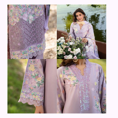 KC-1573 "Sunheri" Embroidered Festive Cambric Cotton Collection by Karma Collection