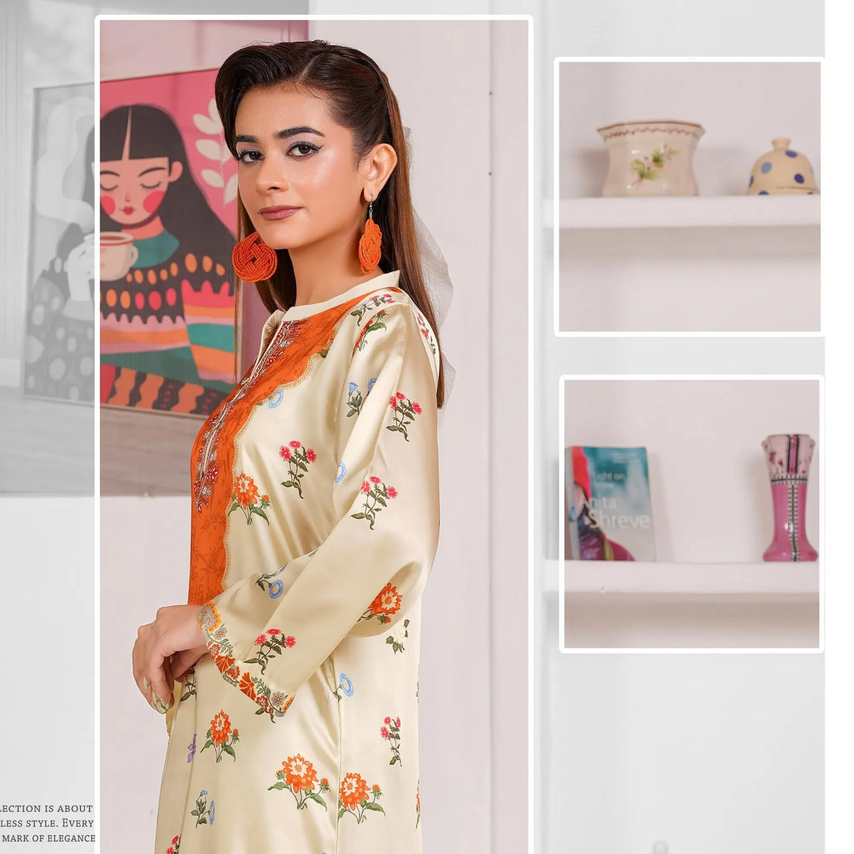 UA-312 Printed Shamooz Silk Printed Kaftan Style Co-Ord Set| Umnaa