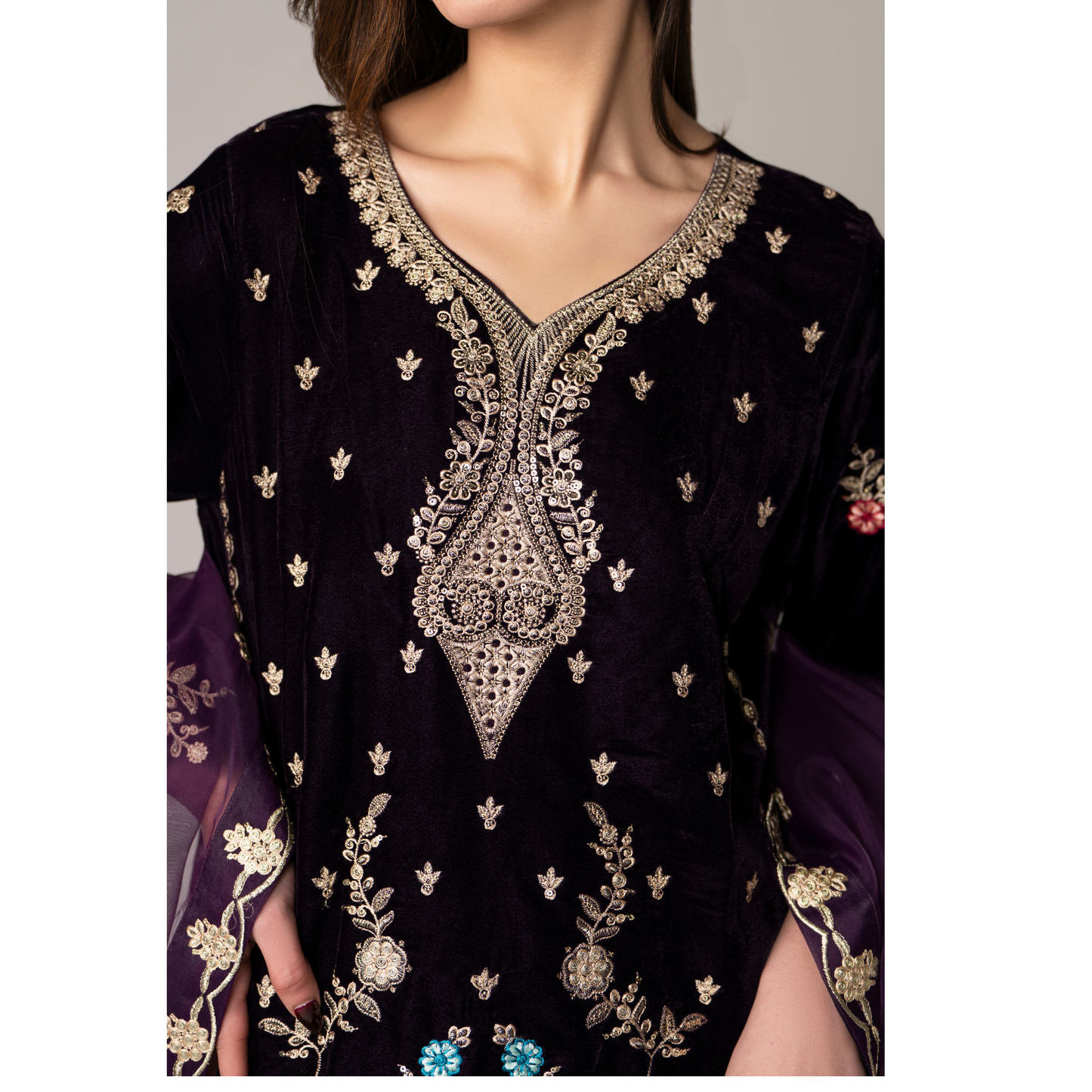 RA-27 Dastan e Eid Embroidered Velvet Collection | Embroidered 3 Piece Festive Ready to Wear by Raniya.h